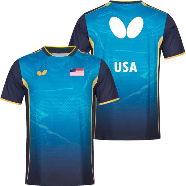 Butterfly Team USA 2024 Shirt - Blue - Front/Back
